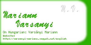 mariann varsanyi business card