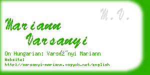 mariann varsanyi business card